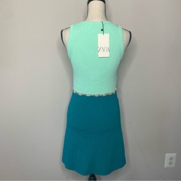 NWT Zara Jewel Applique Knit Mini Dress - Picture 9 of 11